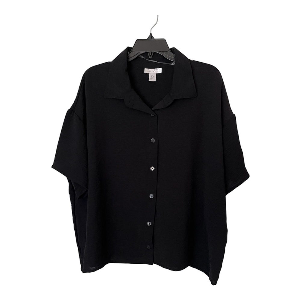 Just Be Classic Black Button-Down Shirt